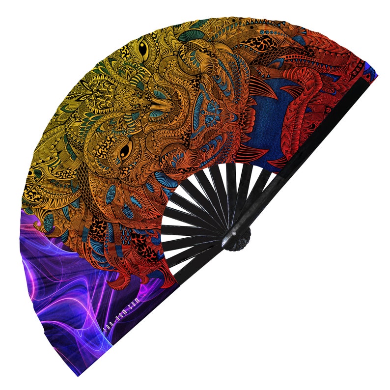 Custom Hand fan UV glow Snap fan Custom design large hand fan | Etsy