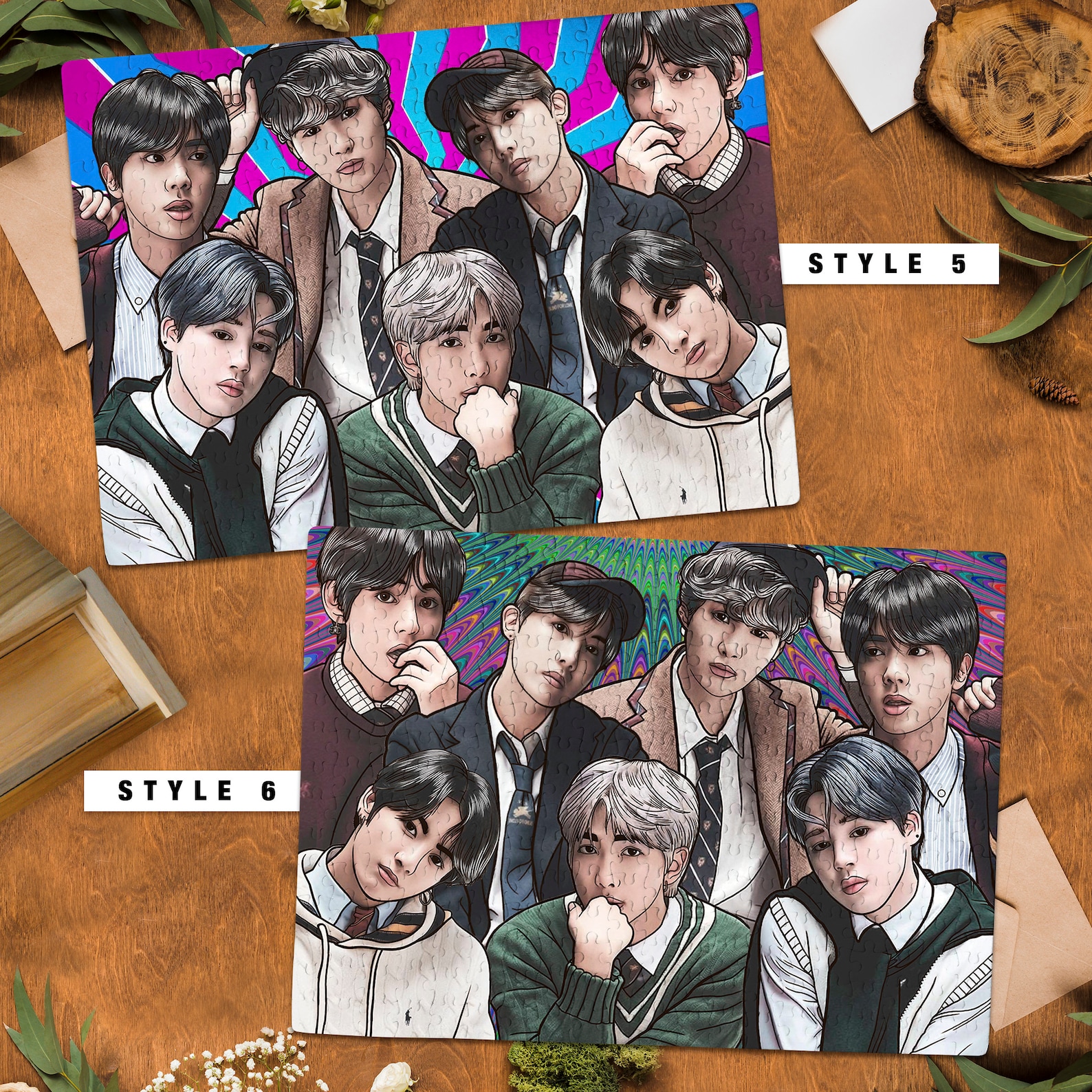 BTS Dynamite Kpop Boy Band Jigsaw Puzzle UV Glow 300 Piece A3 | Etsy