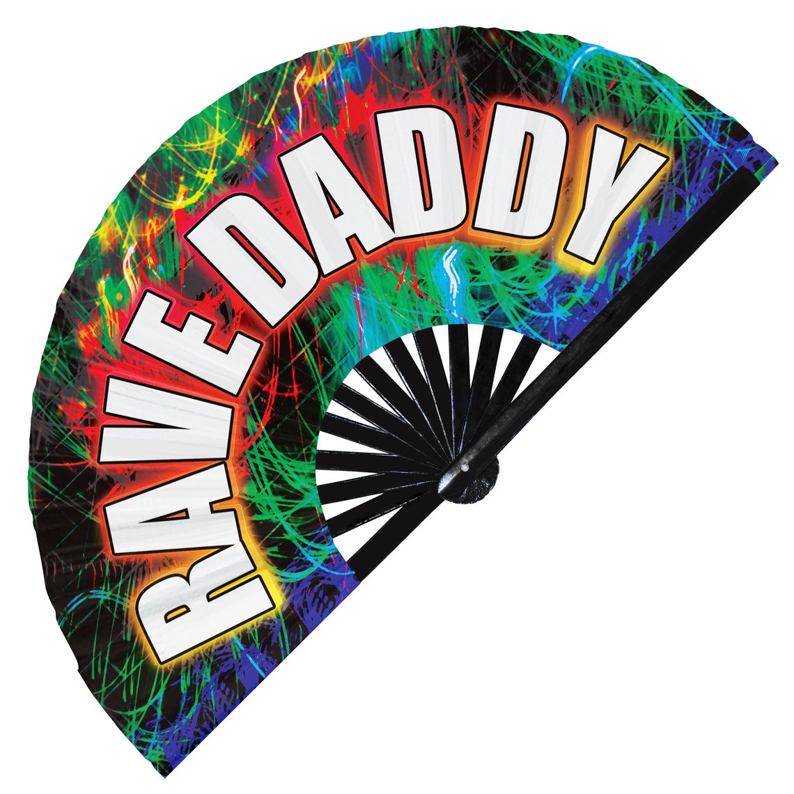 Rave hand fan UV glow Fluorescent EDM hand fans Snap fan Etsy