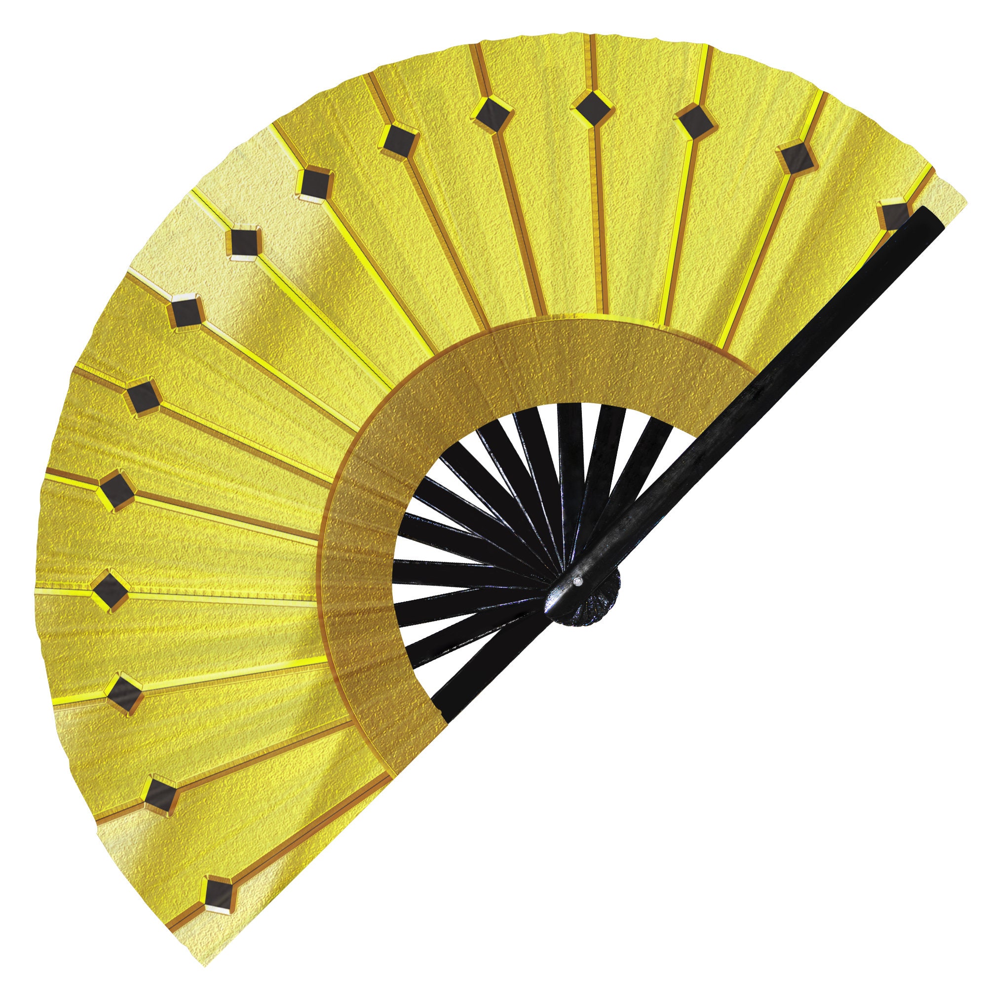 Avatar Kyoshi Warrior Hand Fan Yellow Anime Fans Large Folding Etsy