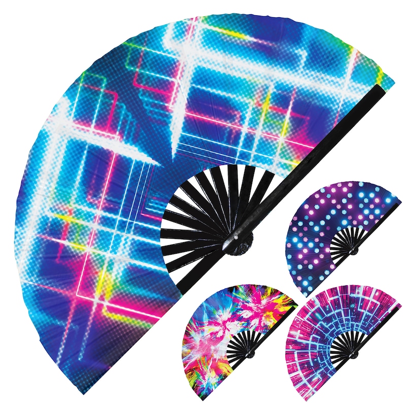 Rave Lights Hand Fan Fluorescent Rave Accessories Outfit Rave We