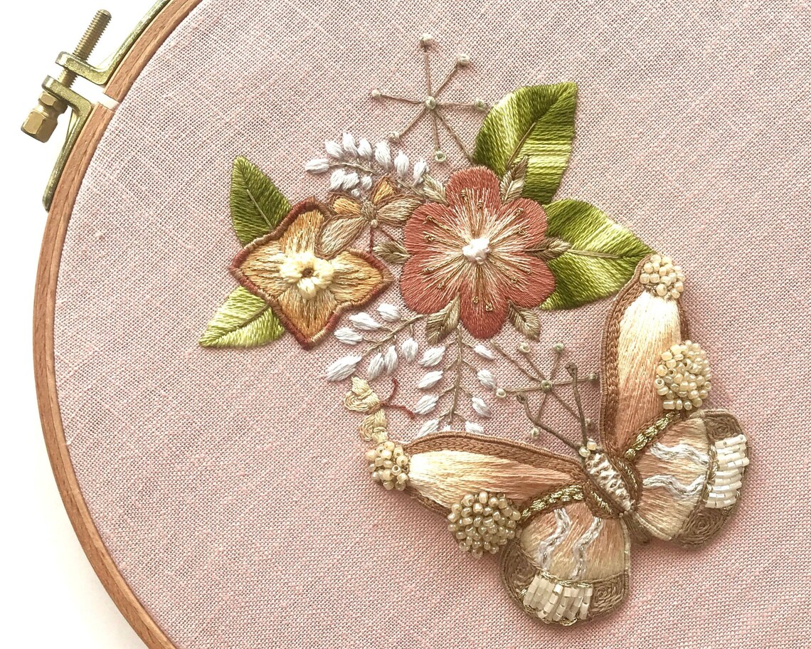 Stumpwork Embroidery Pattern spring Bloom PDF Etsy Ireland