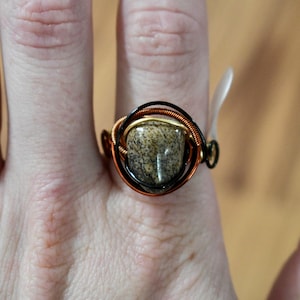 Jasper ring // wire wrapped ring // minimalist ring // Jasper wire wrapped ring // Size 9.5 ring // natural Jasper stone // statement ring