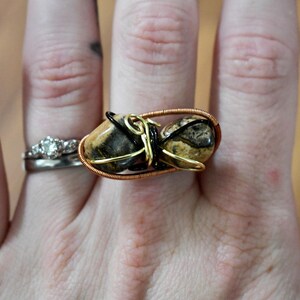 Jasper ring // wire wrapped ring // minimalist ring // Jasper wire wrapped ring // Size 7.25 ring // natural Jasper stone // statement ring
