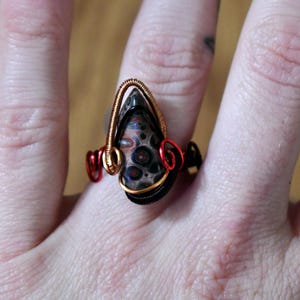 Jasper ring // wire wrapped ring // minimalist ring // Jasper wire wrapped ring // Size 7 ring // natural Jasper stone // statement ring