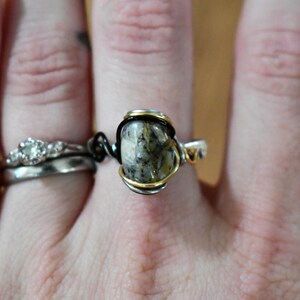 Jasper ring // wire wrapped ring // minimalist ring // Jasper wire wrapped ring // Size 8 ring // natural Jasper stone // statement ring