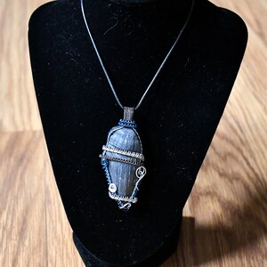 Fossilized shark tooth necklace pendant // Megalodon shark tooth necklace, with chain // minimalist necklace // wire wrapped pendant