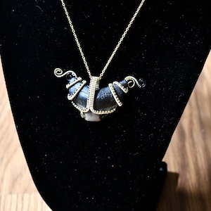 Fossilized shark tooth necklace pendant // Megalodon shark tooth necklace, with chain // minimalist necklace // wire wrapped pendant