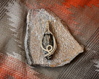 Wire Wrapped Kyanite Pendant Necklace, Raw Blue Stone