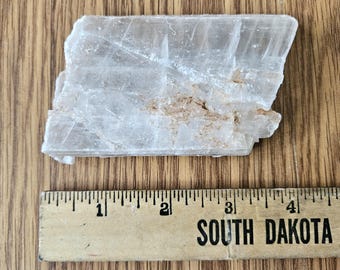 77 mm 溶ける氷のような極めて透明なセレナイト板 鉱物標本 中国 B6906