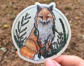 Fox en el bosque vinilo pegatina
