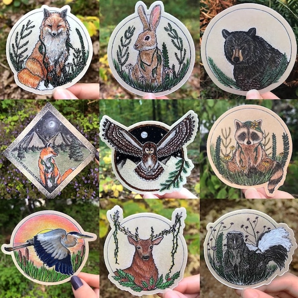 Animals in the Forest Customizable Sticker Pack