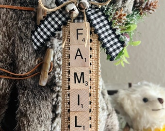 Family Scrabble Ornament | Custom Name Ornament | Personalized Custom Family Name Ornaments