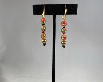 Handmade Japanese Paper Bead Earrings