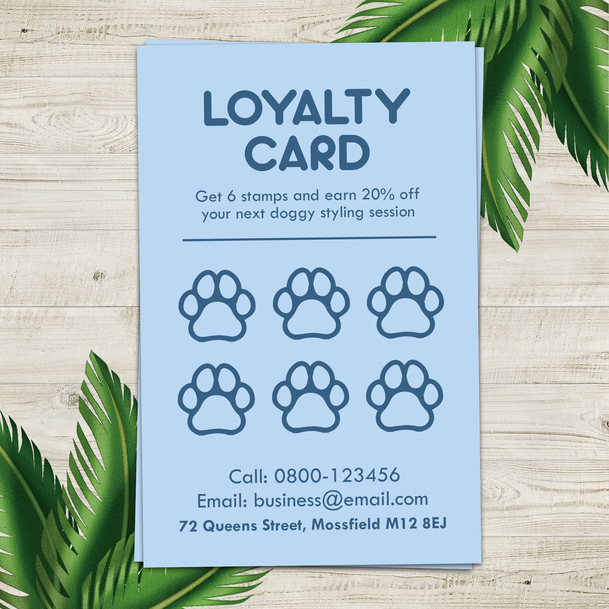 Dog Groomer Loyalty Cards Dog Grooming Business Double Sided Etsy