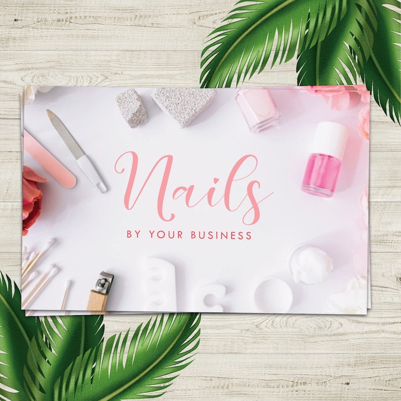 Nail Salon Loyalty Cards Nail Technician Business Double Etsy