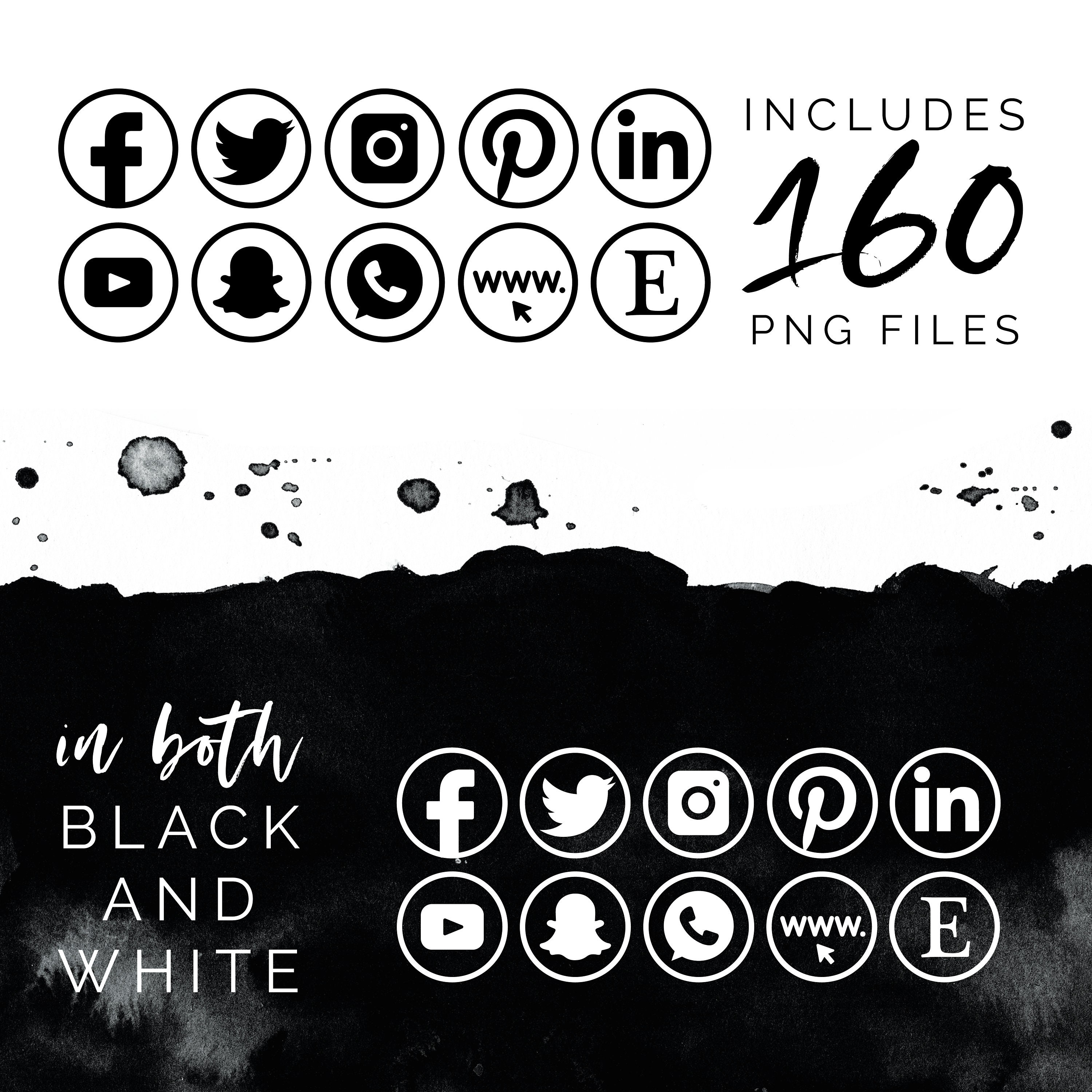 Social Media Icons 160 Social Icons PNG Editable Social - Etsy Australia