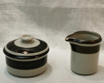 Vintage Arabia, Karelia, Finland, Cream jug and Sugar Bowl, Porcelain with glaze