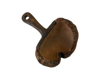 Vintage Norwegian Burl Wood Ladle - Rustic Farmhouse Kitchen Decor