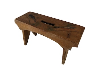 Small wooden milking stool - Small wooden stool - Plant stand or Plant stool - Small foot stool
