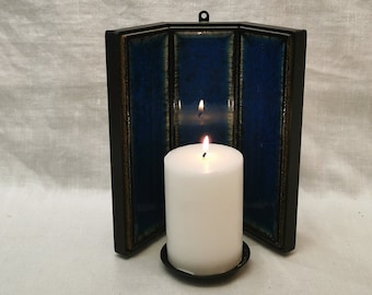 Vintage Wall-Mounted Candleholder - Porsgrund Porcelain with Stunning Glaze - Handmade Norwegian Ceramic - Perfect Wall Decor