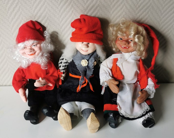 Vintage Norwegian handmade christmas dolls, Christmas Decoration, doll handmade