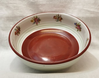 Vintage 1949 Norwegian Porsgrund Porcelain Serving Bowl - Hand Painted Scandinavian Folk Art
