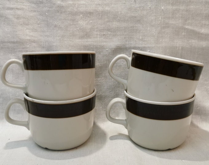 Vintage Rörstrand Koka Porcelain Coffee Cups - Set of 4 - Swedish Scandinavian Design