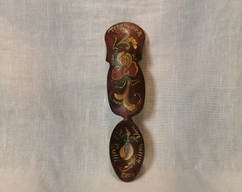 Vintage Norwegian Rosemalt Wooden Spoon - Telemark Folk Art from 2004 - Unique Decor for Tables and Walls