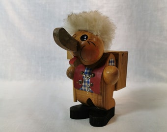 Charming Vintage Norwegian Wooden Troll Money Box - Unique Collectible Figure