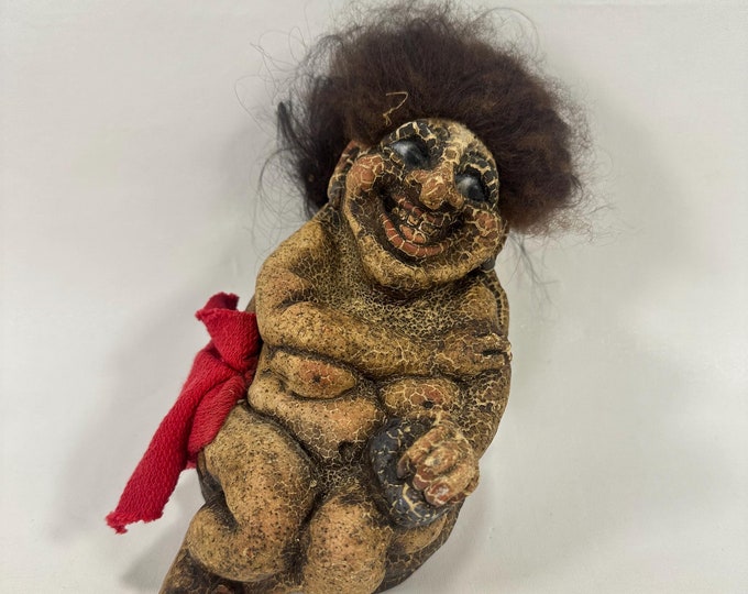 Vintage Norwegian Lady Troll Figurine - NyForm Folklore Collectible with Exquisite Detail