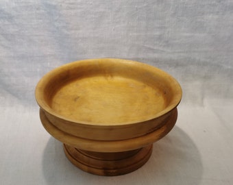 Traditional Norwegian Handmade Birch Bowl with Stem: Versatile Home Decor and Fruit Bowl