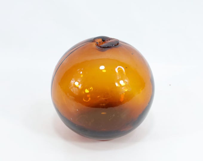 Norwegian Old Fishing Float 1940s | Maritime Treasure | Reddish Brown Glass Ball | Nautical Nostalgia | Collector's Item