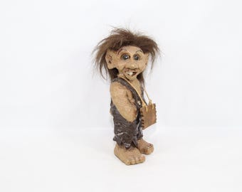 Vintage Norwegian Dovre Troll Figurine from the 1960s | Scandinavian Folklore Collectible | Handcrafted Nordic Troll Decor