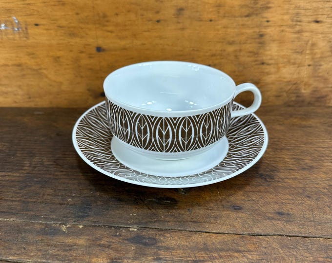 Vintage 1970s Rörstrand Ceylon Tea/Cocoa Cup & Saucer Set - Swedish Porcelain Beauty