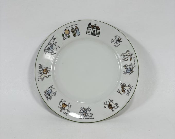 Vintage Norwegian Porsgrund Porcelain Rare plate - Wedding Procession - Scandinavian Folk Art