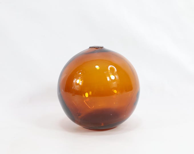 Norwegian Old Fishing Float 1940s | Maritime Treasure | Reddish Brown Glass Ball | Nautical Nostalgia | Collector's Item