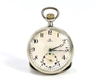 Vintage Omega Pocket Watch | Collector's Timepiece | Nostalgic Paper Dial | Timeless Craftsmanship | Antiqued Patina