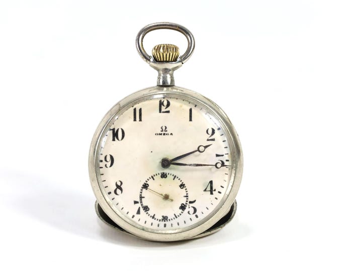 Vintage Omega Pocket Watch | Collector's Timepiece | Nostalgic Paper Dial | Timeless Craftsmanship | Antiqued Patina