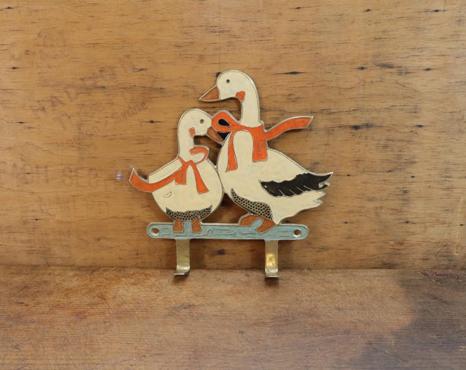 Vintage Brass Wall Hanger Goose Motif | Mid-Century Decor | 1970s Home Decor | Wall Art | Brass Wall Decor
