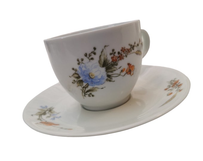 Vintage CP Colditz Porcelain Breakfast Set | GDR Made Cup and Saucer | 1960s Collectible | Porcelain Collection