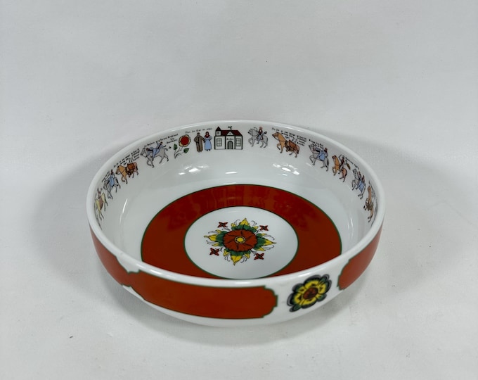 Scandinavian Wedding Procession Porcelain Ale Bowl - Vintage Porsgrund Ceramics