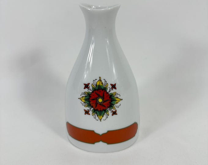 Elegant Vintage Norwegian Vase - Porsgrunn Porcelain - Telemark Farmers Rose Nordic Pattern - Bondemønster 1989