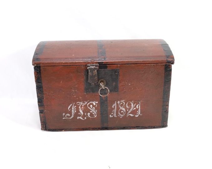 Norwegian Strong Box 1800s | Antique Nordic Collectible|Historical Treasure | Antique Rustic Charm|Gift for Collectors