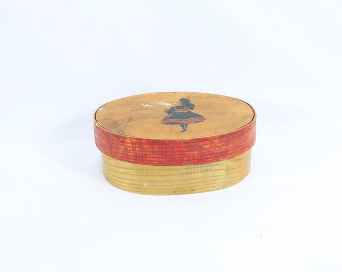 Norwegian Bentwood Jewelry Box 1920s|Oval Jewelry Box|Antique Painted Box|Folk Art Gift|Historical Keepsake