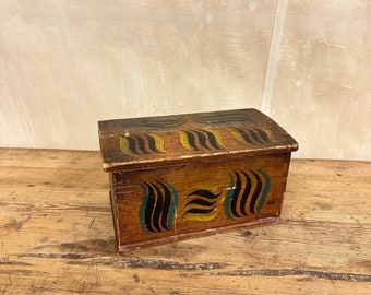 Unique Norwegian Trinket Box with Traditional Nordic Pattern - Vintage Treasure Chest