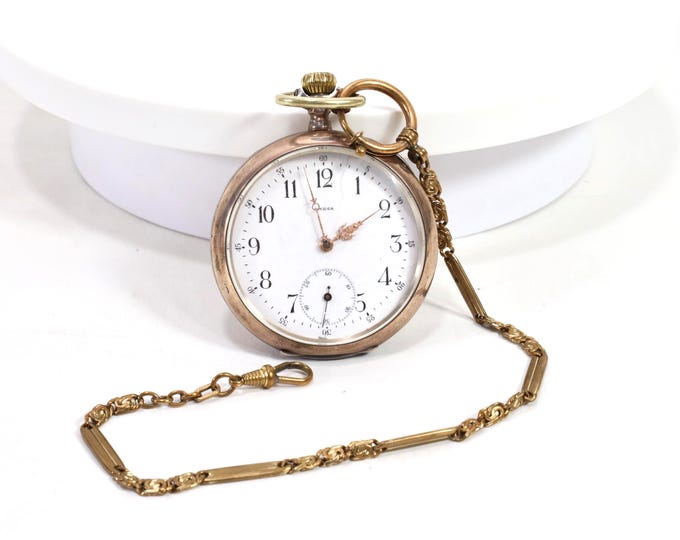 Omega Pocket Watch 1898 | Vintage Silver Timepiece | Antique Horology | Gold-Plated Edge | Heirloom Gift