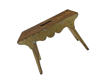 Norwegian Handmade Peasant Stool | Vintage Farmhouse Style | Telemark Farm Find | Norwegian Small milking stool Small | wooden farm stool