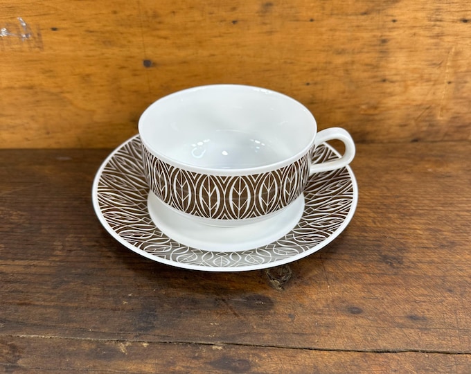 Vintage 1970s Rörstrand Ceylon Tea/Cocoa Cup & Saucer Set - Swedish Porcelain Beauty