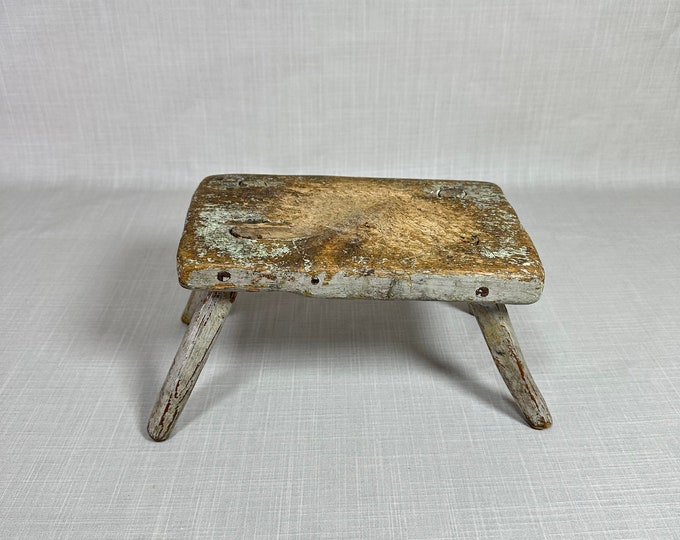 Antique 19th Century Norwegian Handmade Small Milk Chair with Beautiful Patina - Rustic Home Decor
